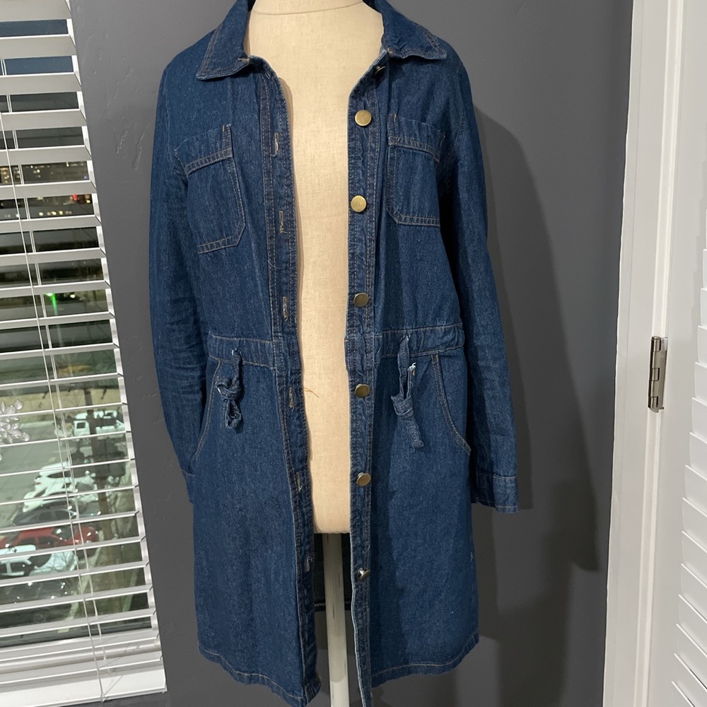 Long denim jacket